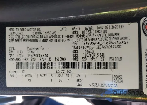 2017 Ford Fiesta Se from USA, damaged, VIN 3FADP4EJ8HM135831